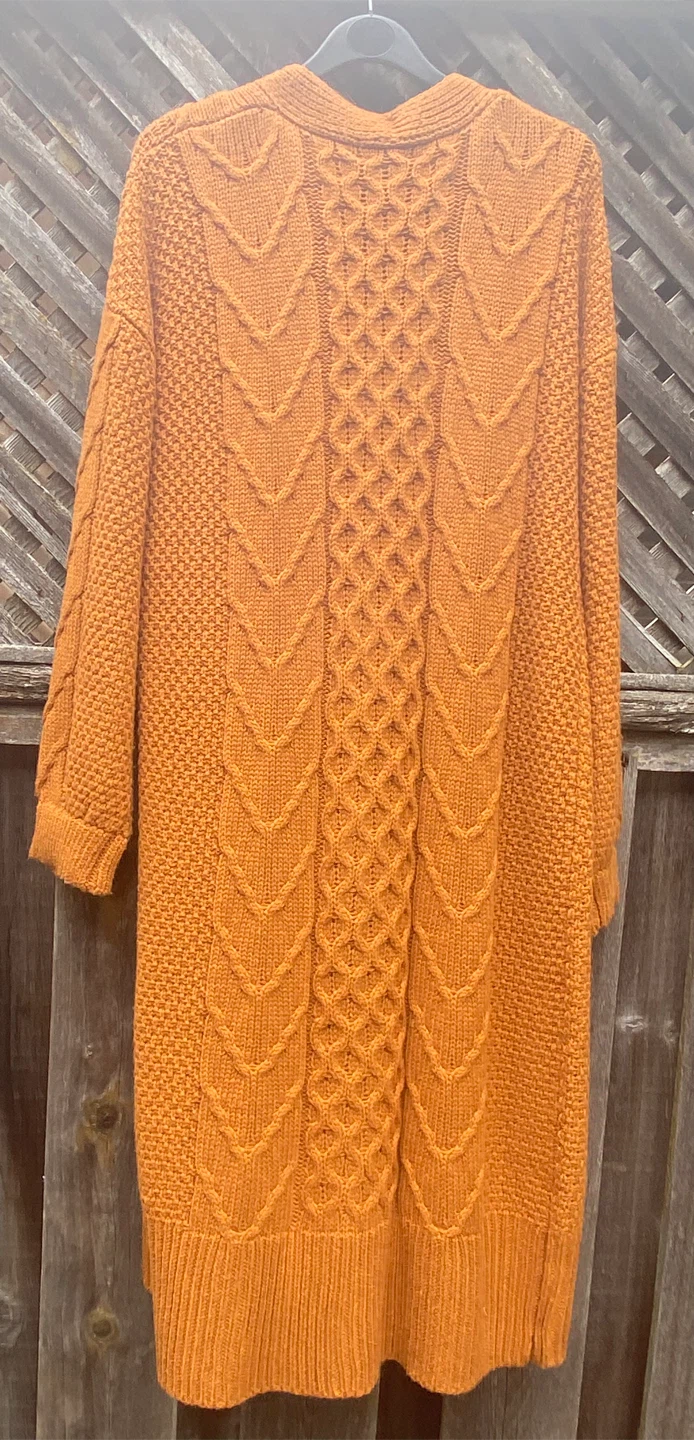 Cable Knit Long Cardigan, Size Medium - photo 5