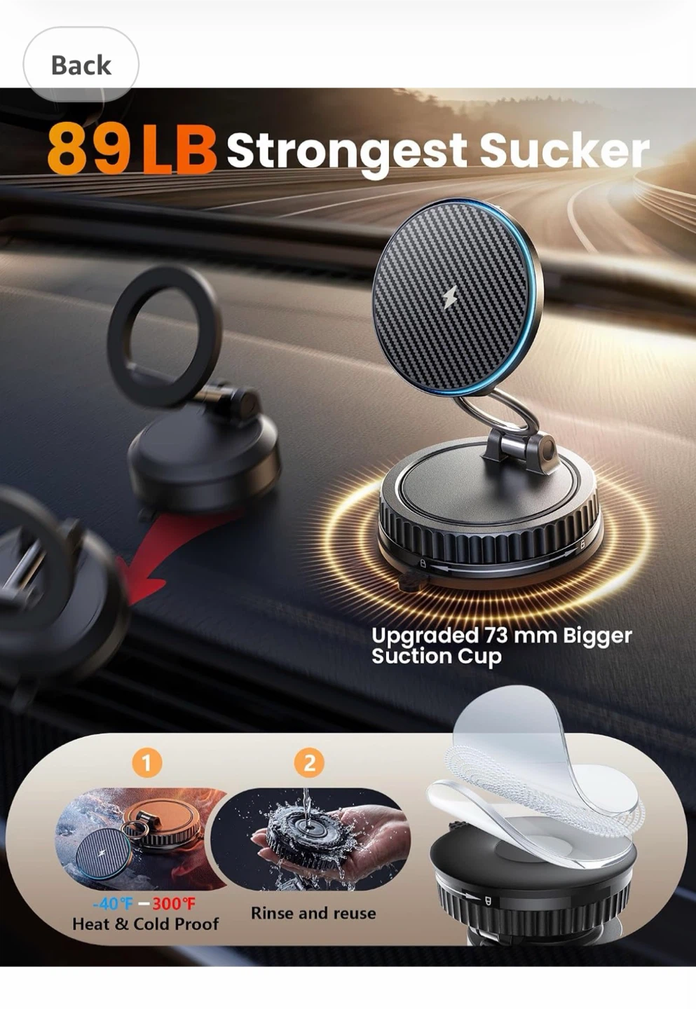 15W MagSafe Car Mount Wireless Charger - photo 3