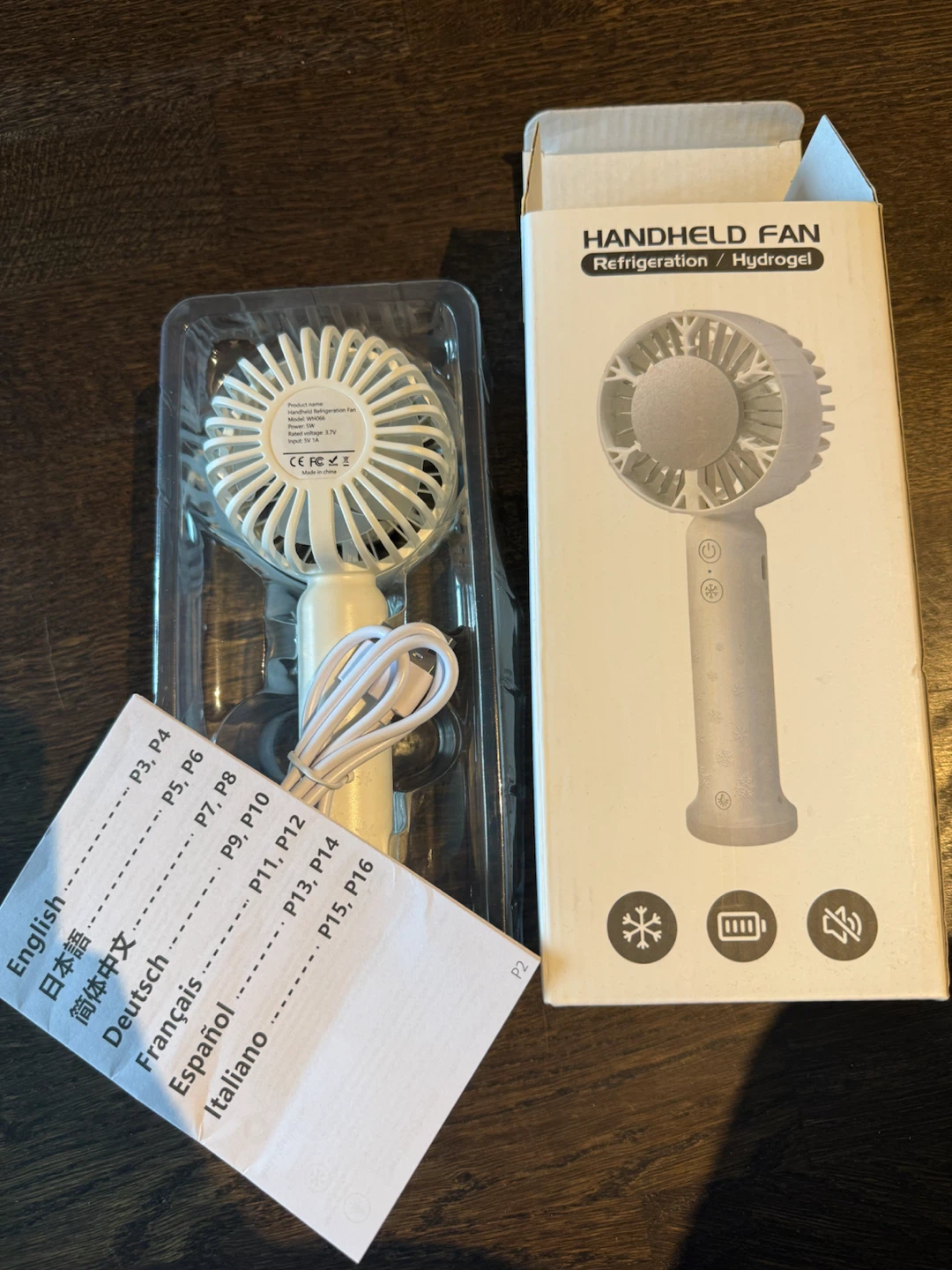 personal Handheld Fan with cooling plate - rechargeable