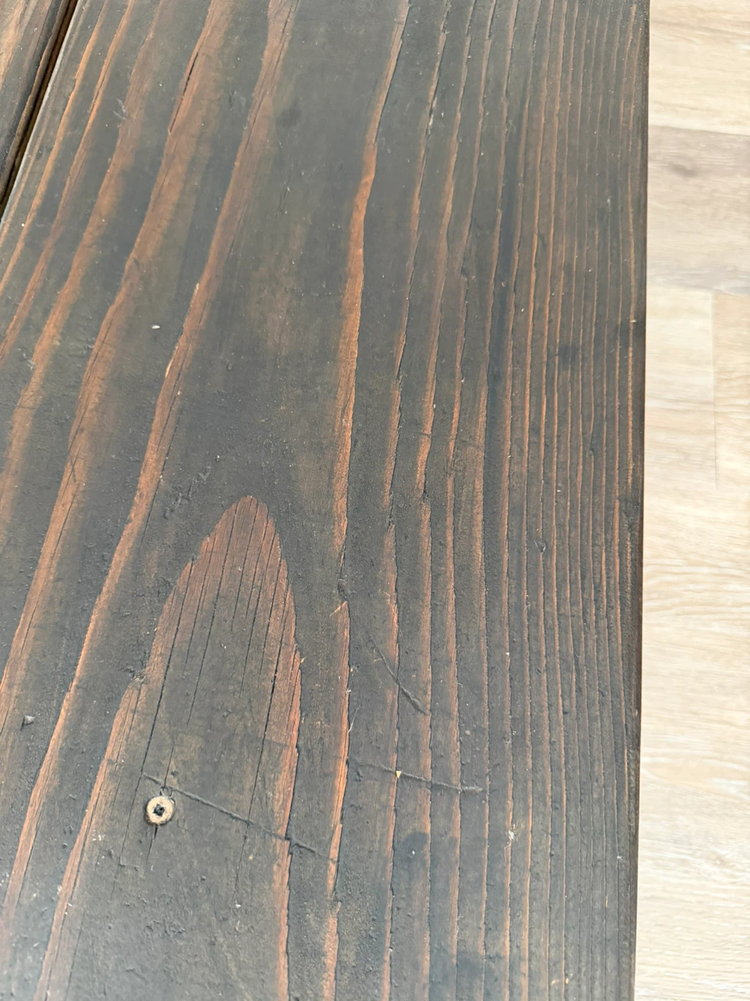 Rustic dark wood coffee table - photo 2