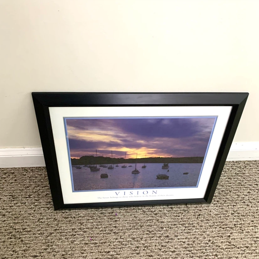 Vision Motivational Framed Wall Art Poster Sailboat Office Decor - photo 2