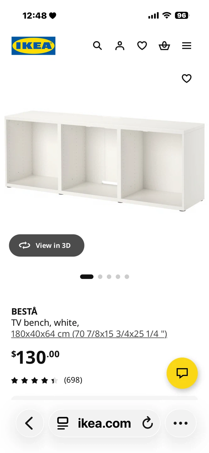 IKEA BESTÅ TV Bench - White