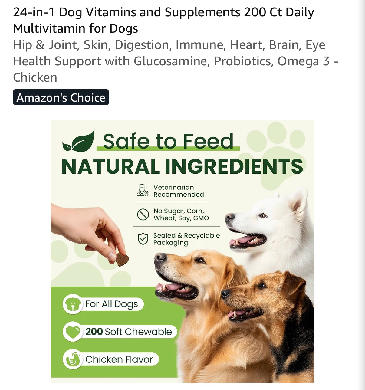 24-IN-1 Dog Multivitamin Chews - 200 Count - photo 5