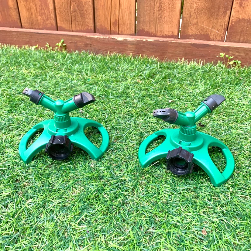 2 Rotary Lawn Sprinklers Garden Watering Yard Sprinkler Set