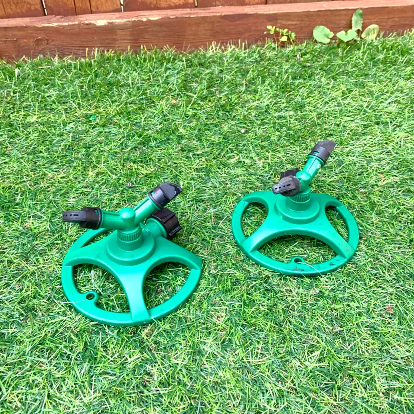 2 Rotary Lawn Sprinklers Garden Watering Yard Sprinkler Set - photo 5