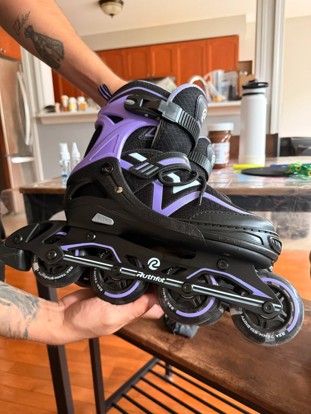 Ruthfot Purple and Black Inline Skates Size Large - photo 2