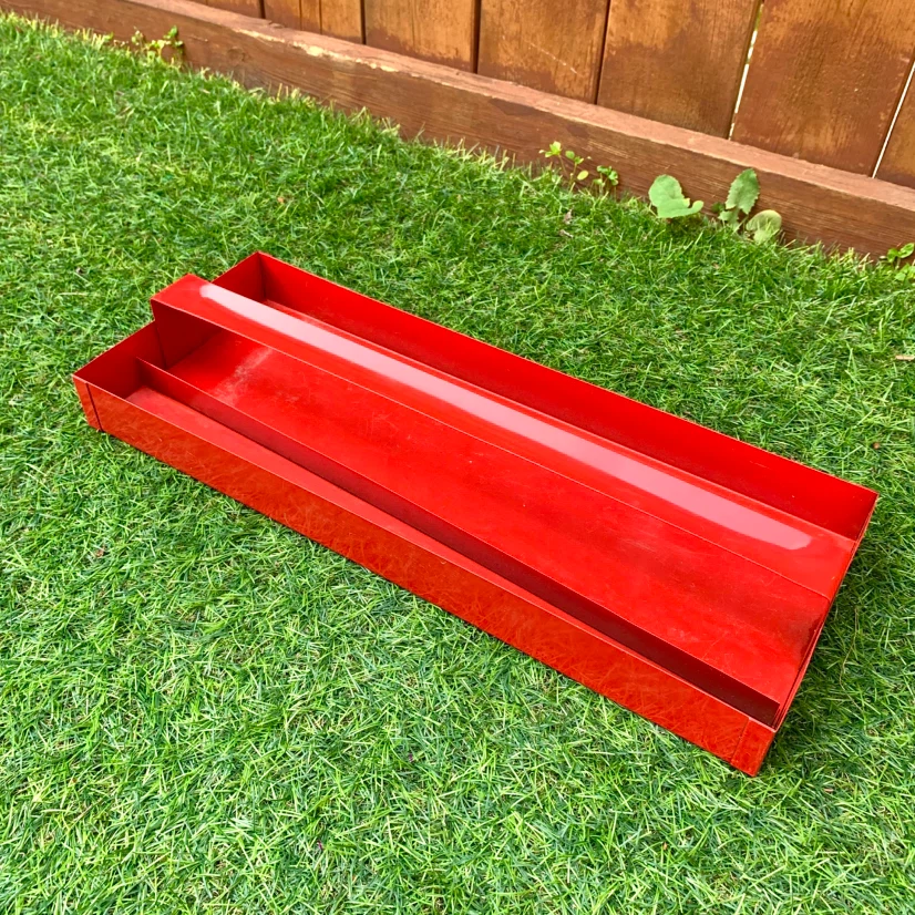 Red Metal Tool Organizer Tray Compartment Storage Workshop