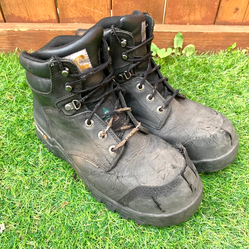 Mens Steel Toe Work Boots Size 10 Black Construction Boots