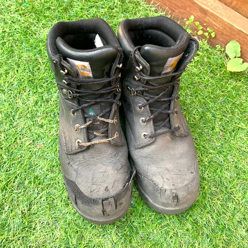 Mens Steel Toe Work Boots Size 10 Black Construction Boots - photo 2