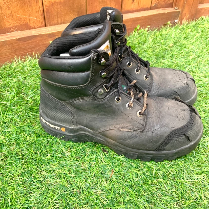 Mens Steel Toe Work Boots Size 10 Black Construction Boots - photo 4