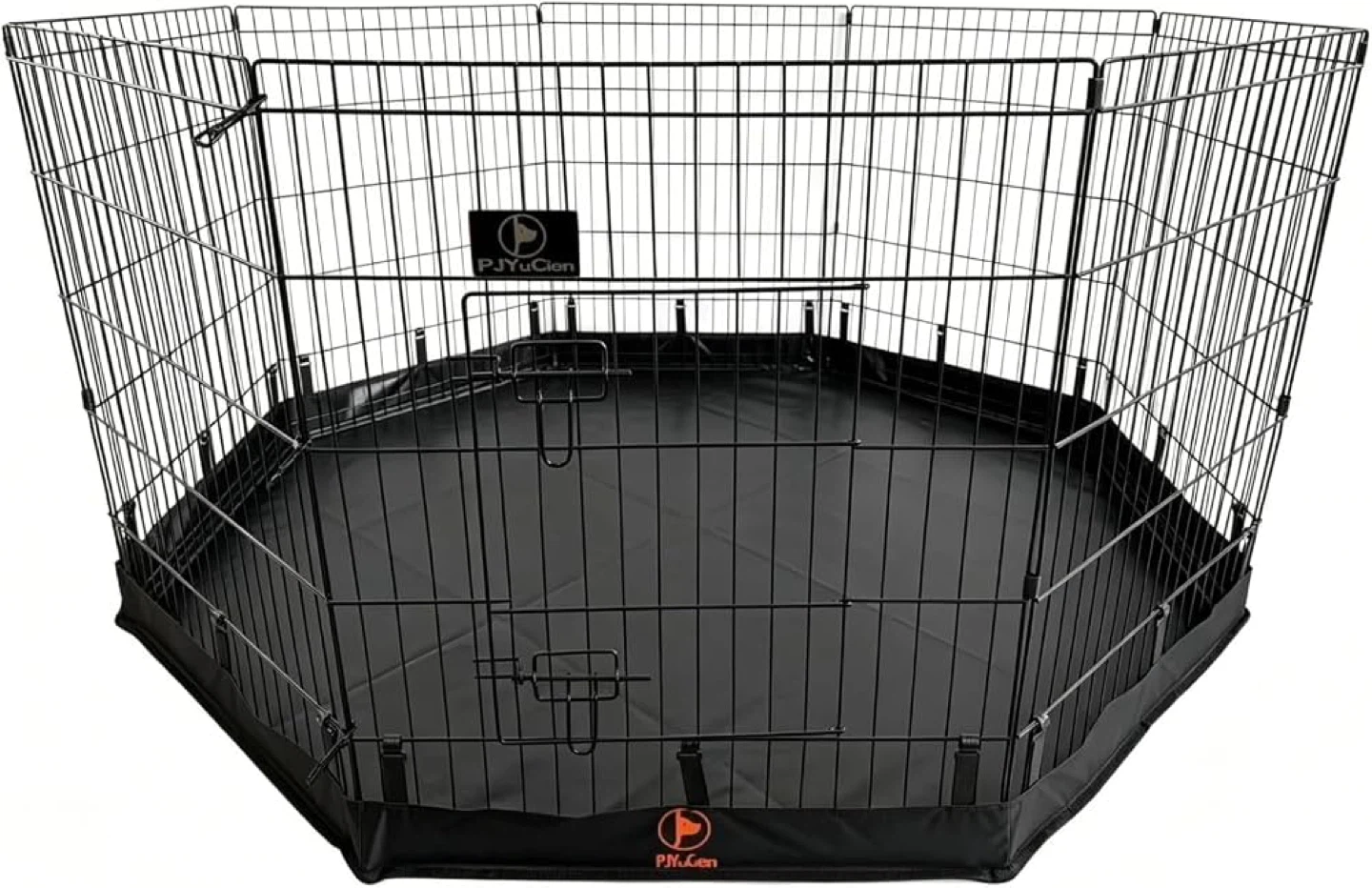 PJYUcien Pet Playpen with Bottom Pad and Door, 8 Panels 30" H