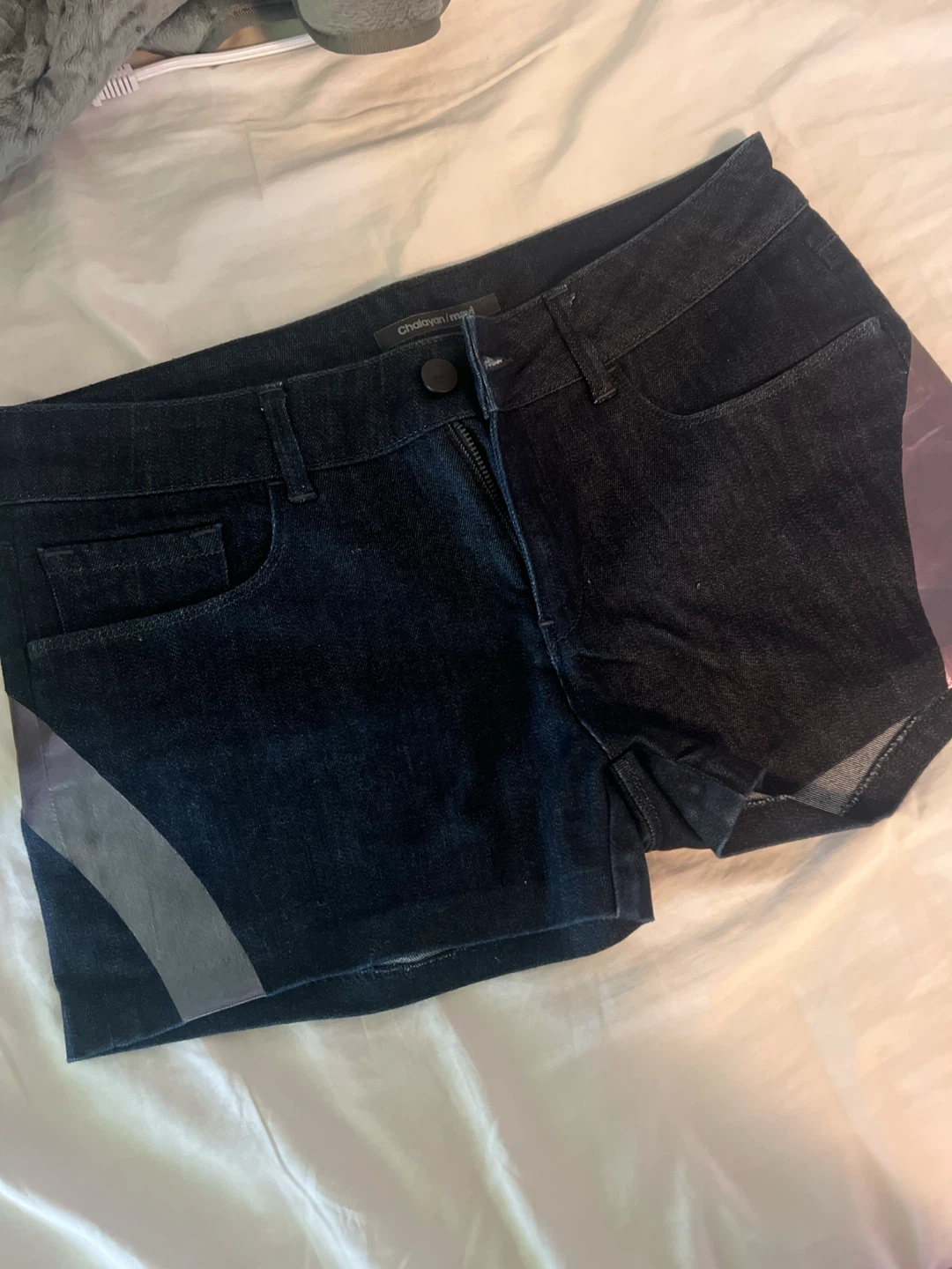 Chalayan/Mavi Denim Shorts with Accent Panels - photo 2