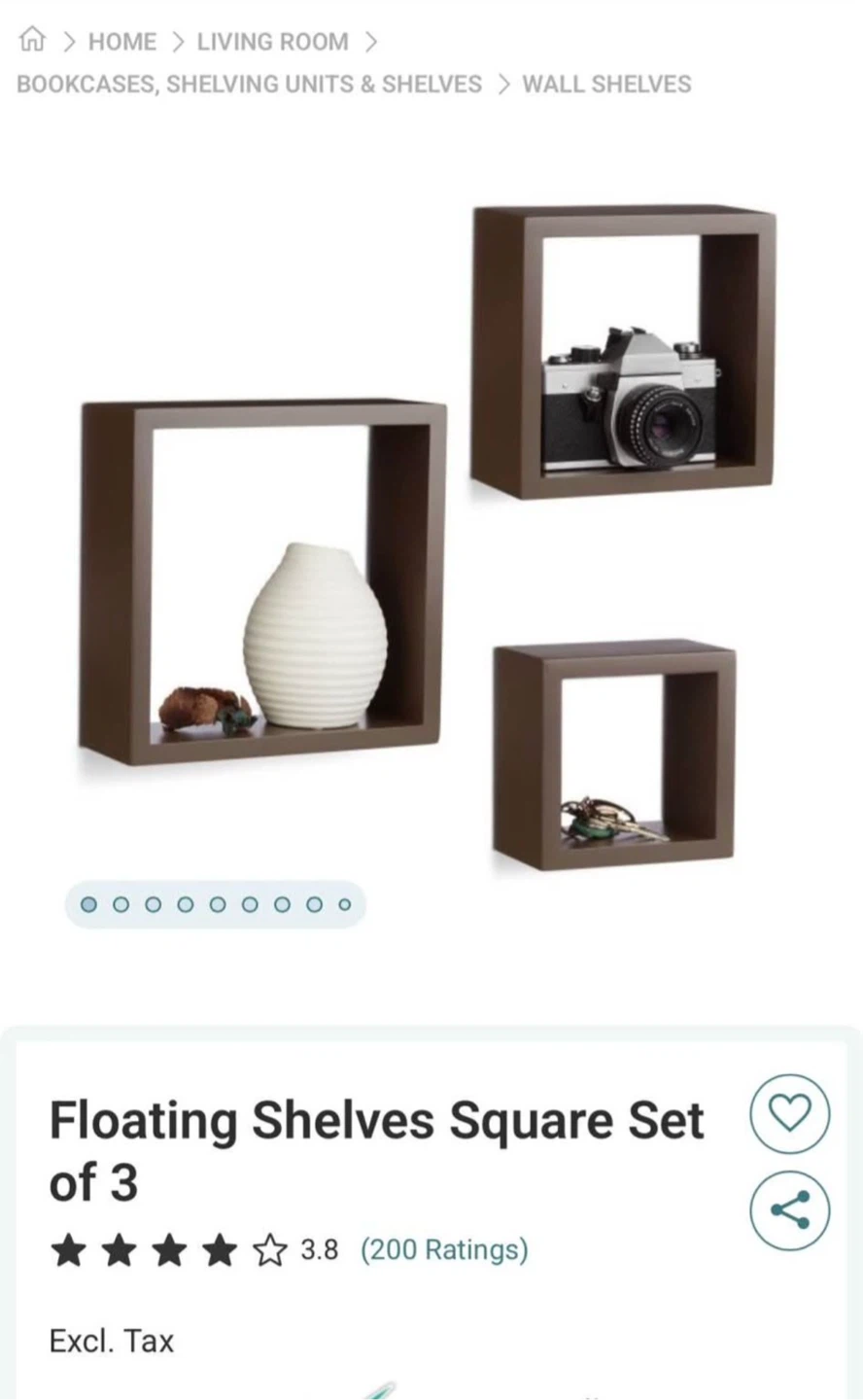 Floating Shelves Square Set of 3