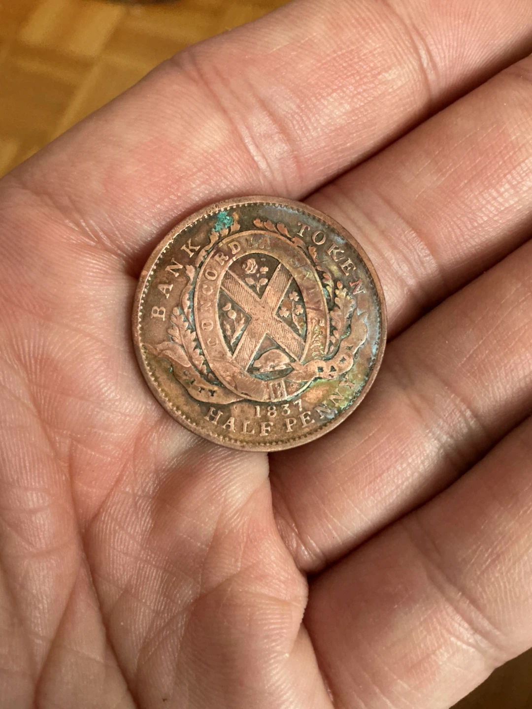 Antique 1837 colonial era Canada relic coin
