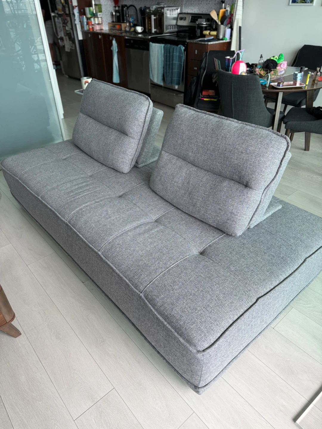 Structube Chameleon Modern Sofa Grey Tufted Sofa Bed