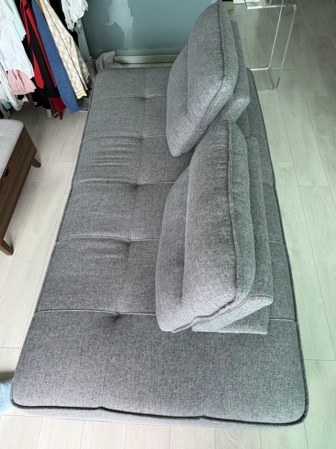 Structube Chameleon Modern Sofa Grey Tufted Sofa Bed - photo 4
