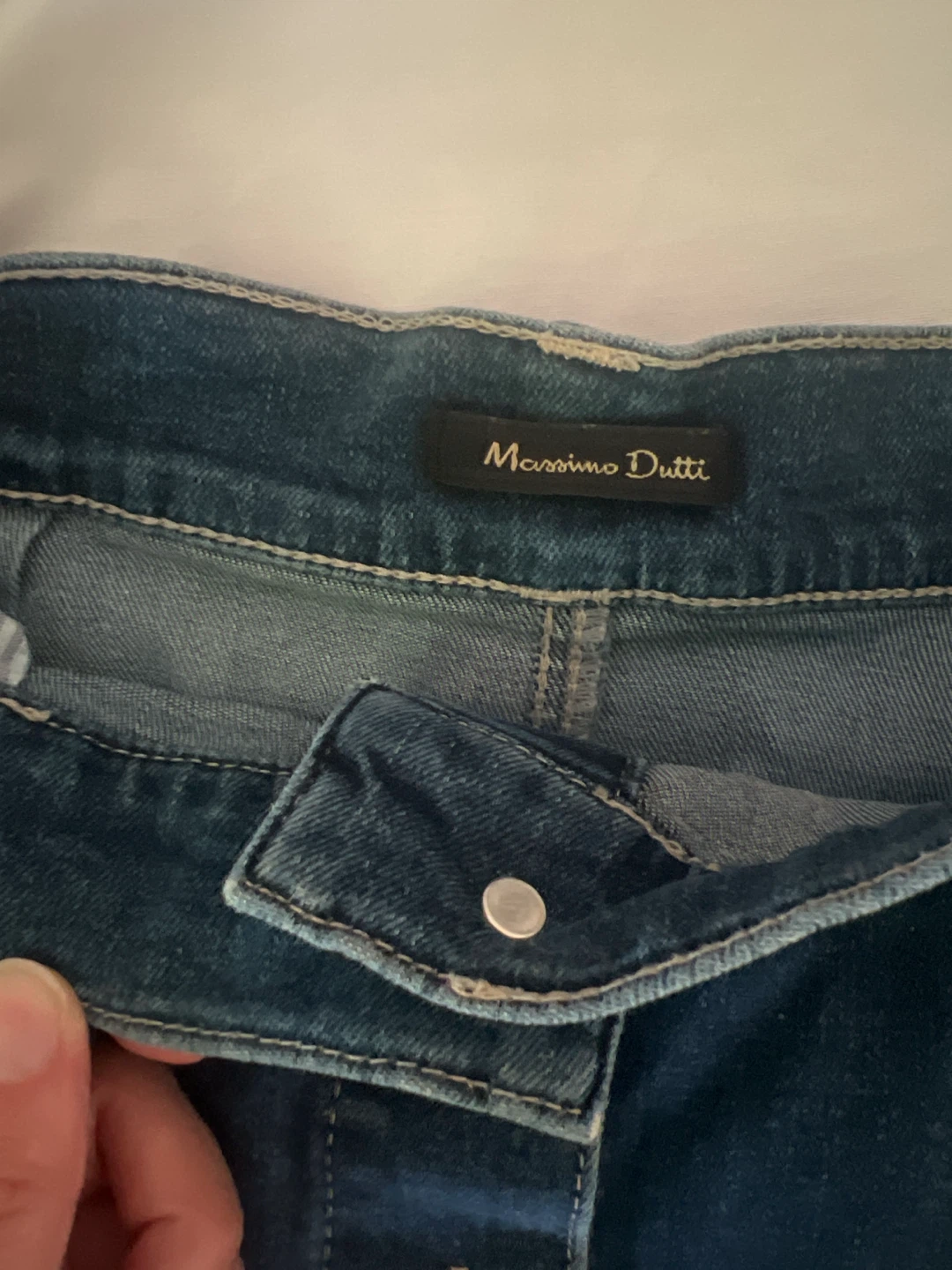 Massimo Dutti Blue Denim Button-Front Skirt - photo 2