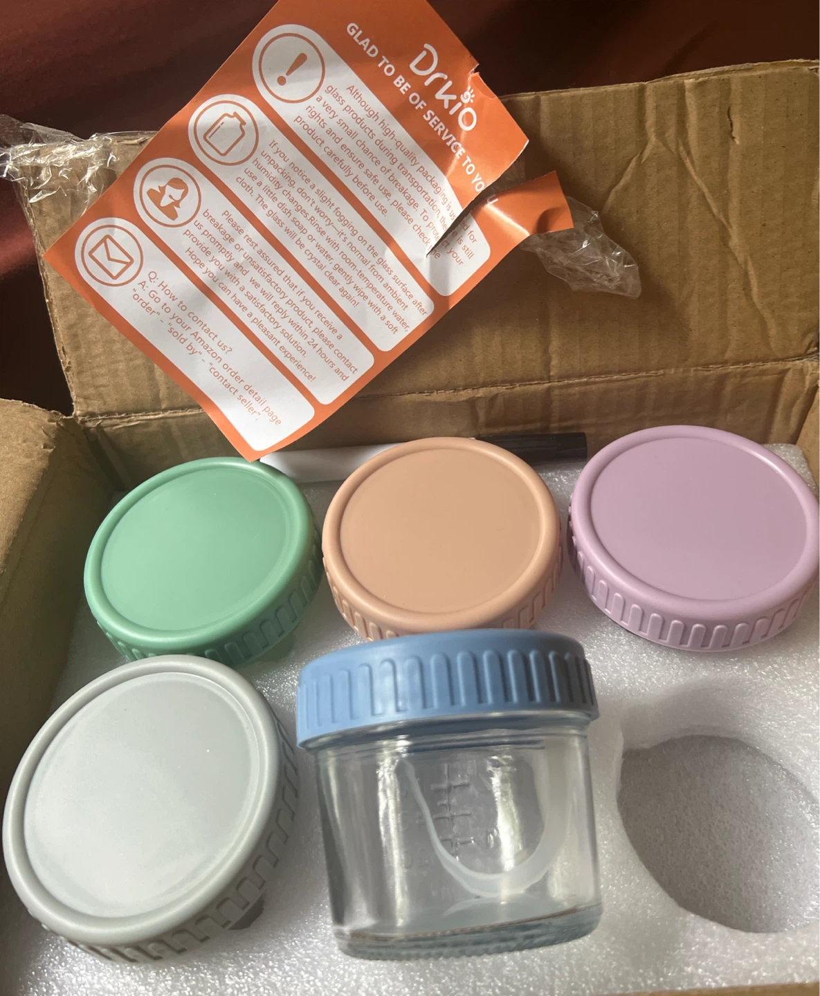 Dr.KiQ Baby Food Storage Jars with Lids - 4 oz