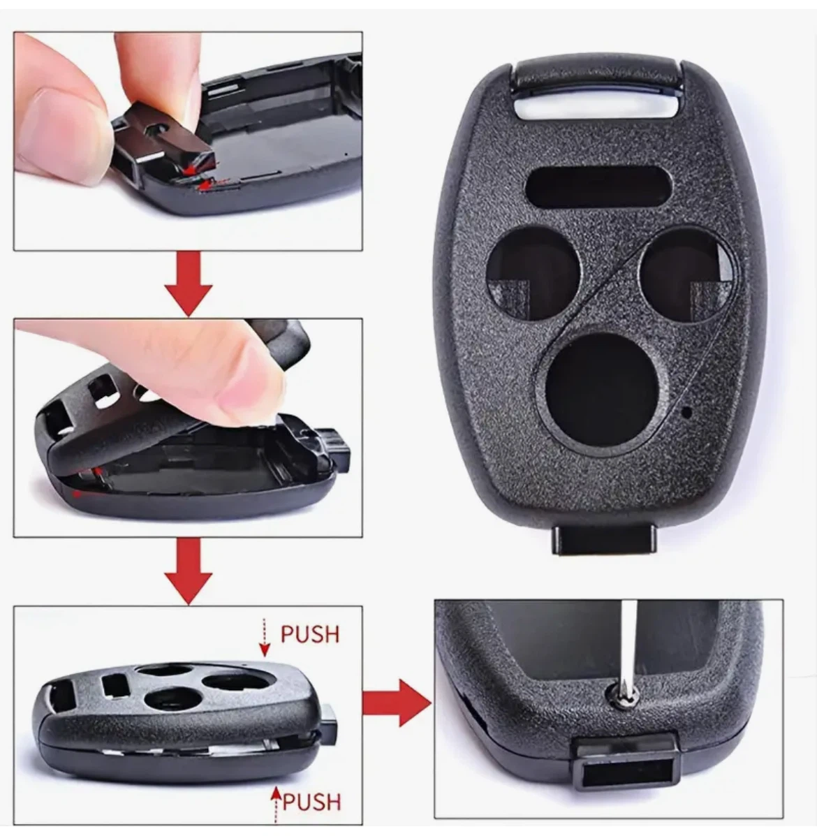 Honda 3 Button Key Fob Replacement Shell Case - photo 3