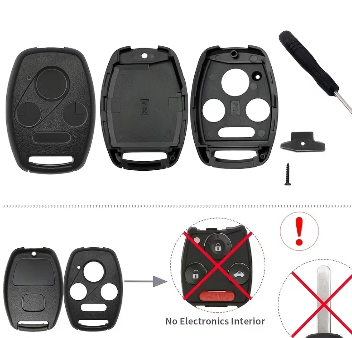Honda 3 Button Key Fob Replacement Shell Case - photo 4