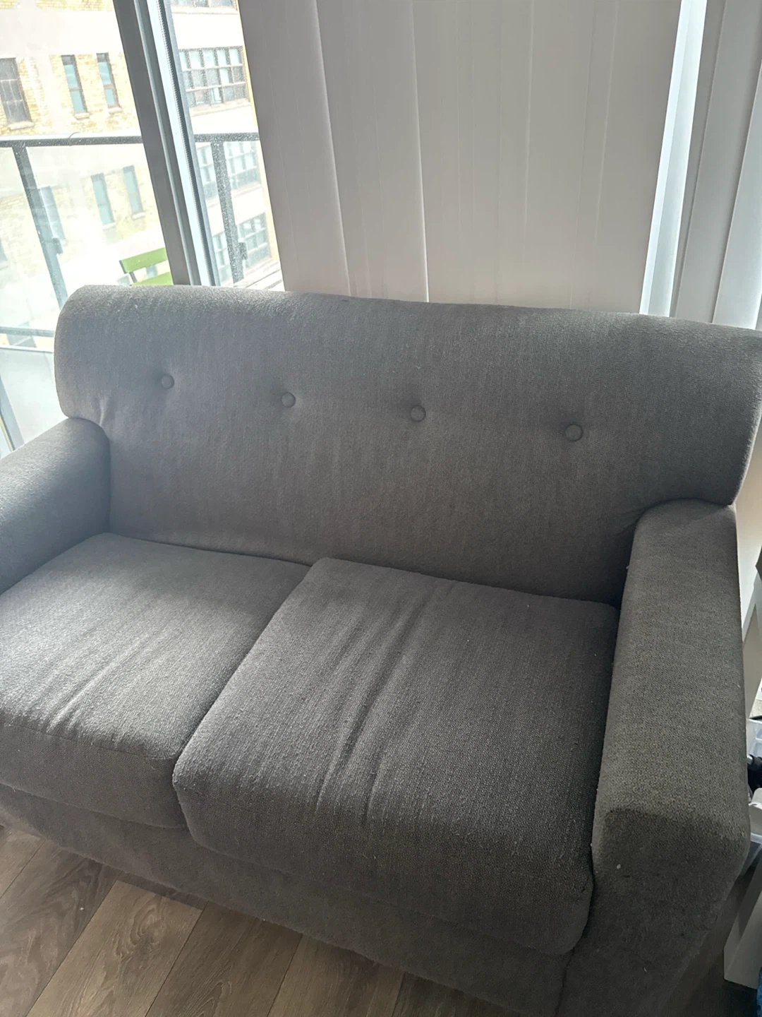 (Must go today) Grey 2-seater fabric loveseat - photo 2