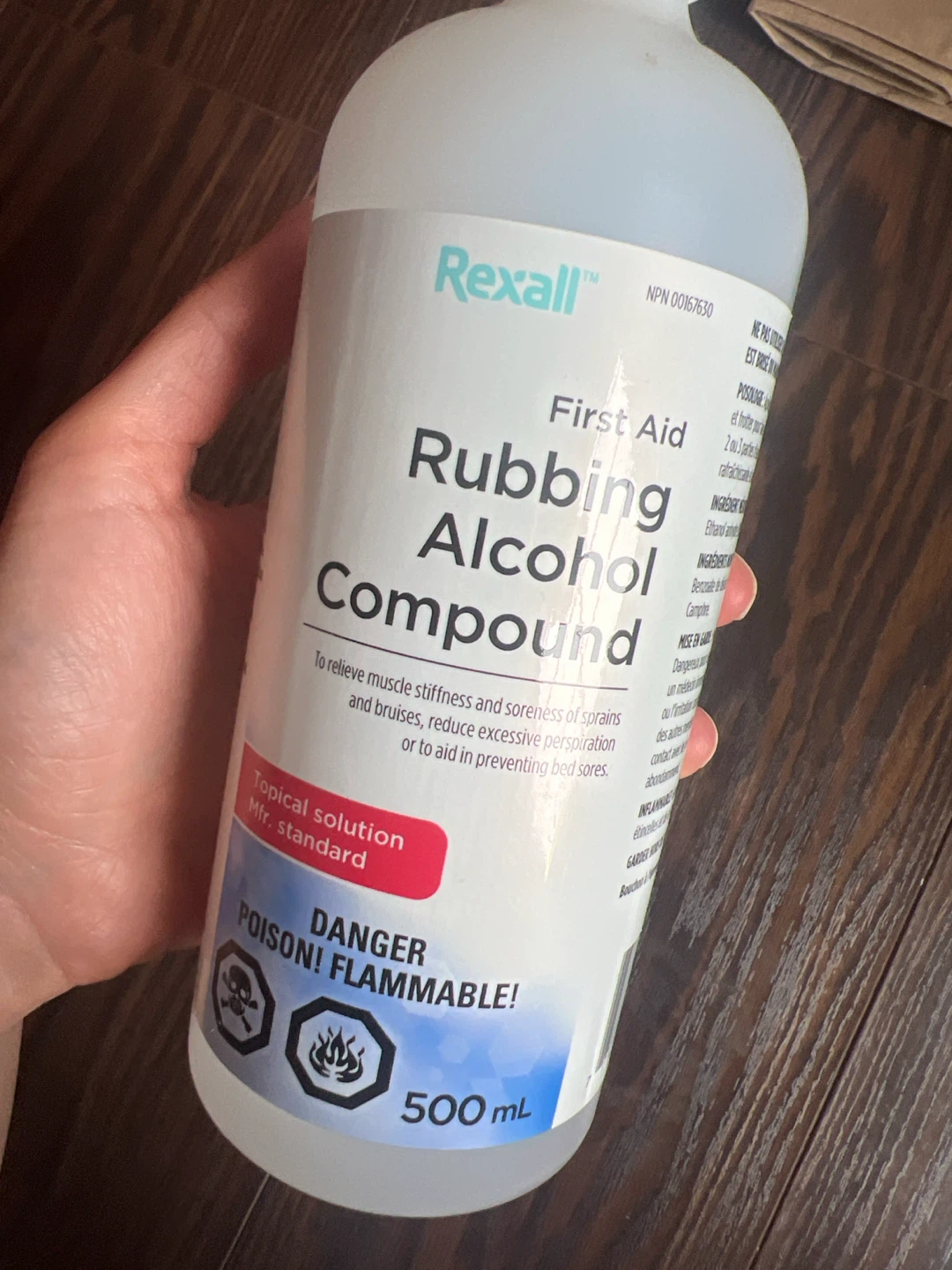 Rexall First Aid Rubbing Alcohol Compound 500 mL