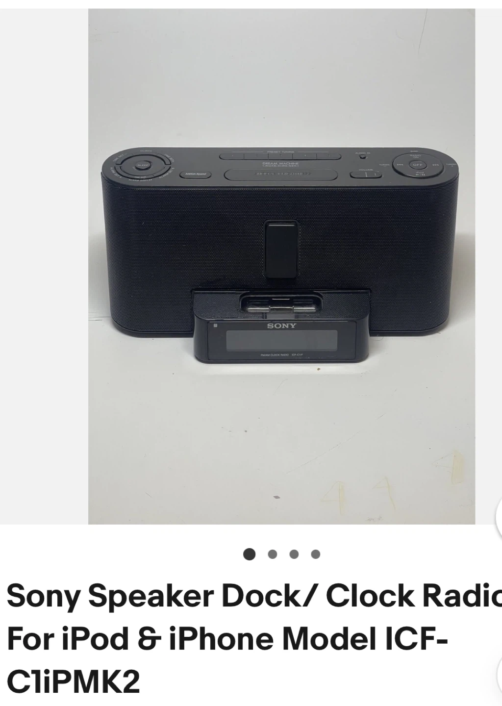 Sony Speaker Dock Clock Radio for iPod iPhone ICF-C1iPMK2