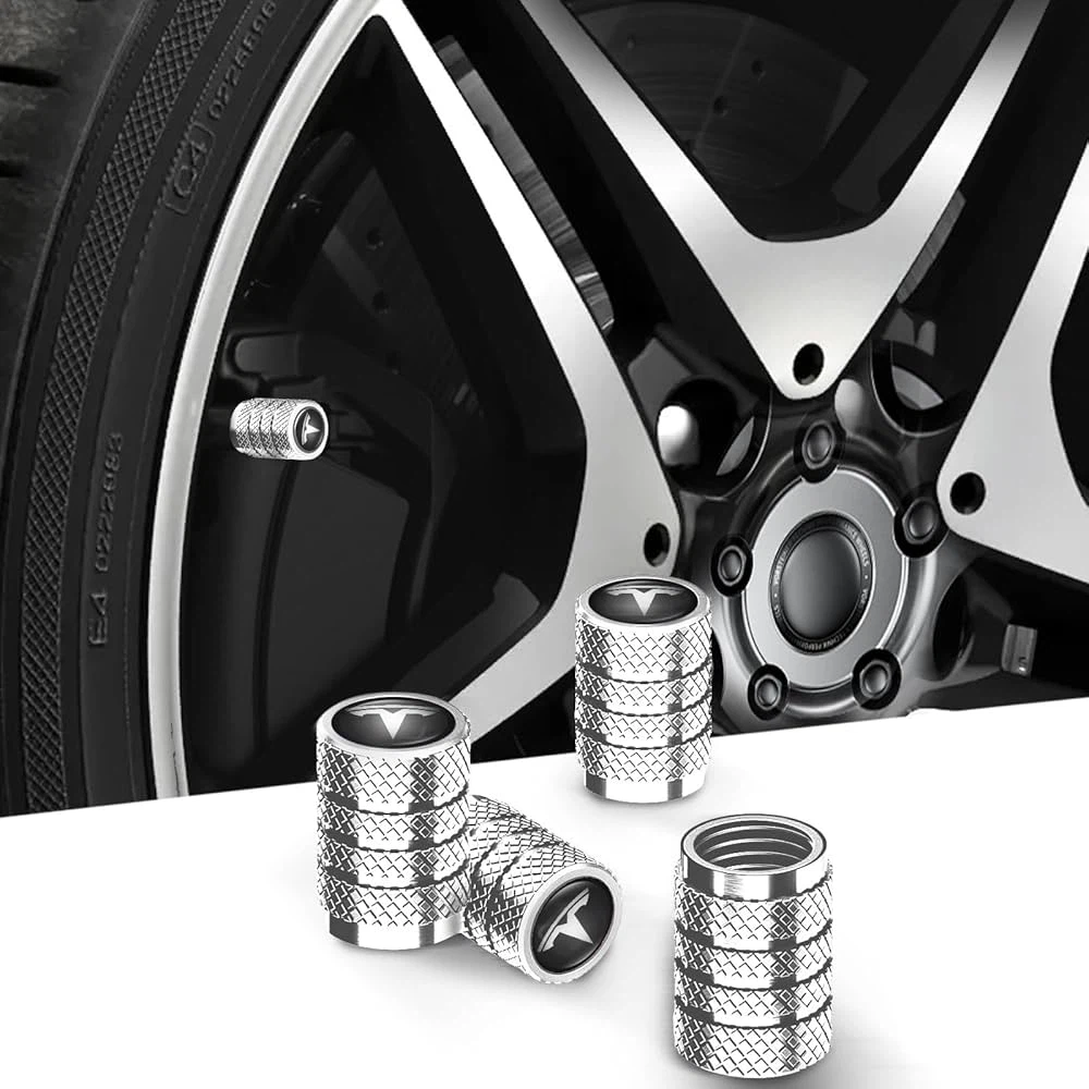 Silver Tesla Tire Valve Caps - photo 4