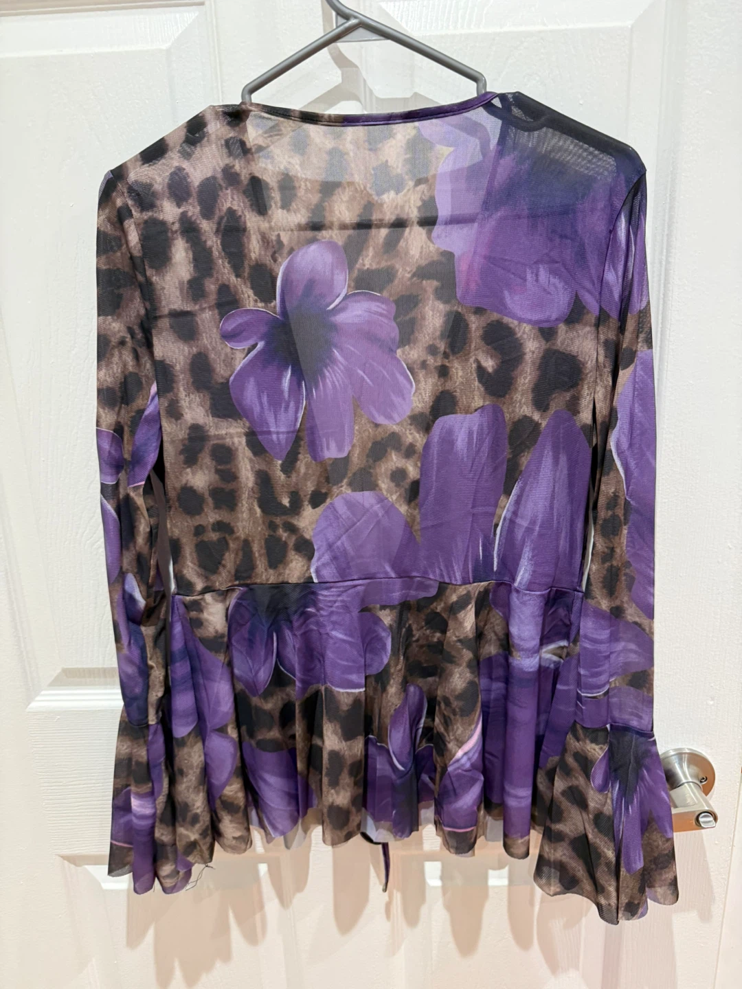 sheer mesh tie-front blouse - photo 3