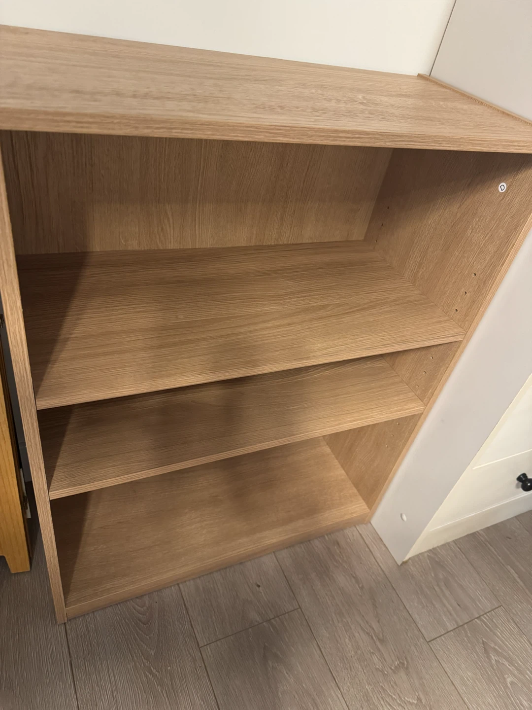 small oak colour bookshelf