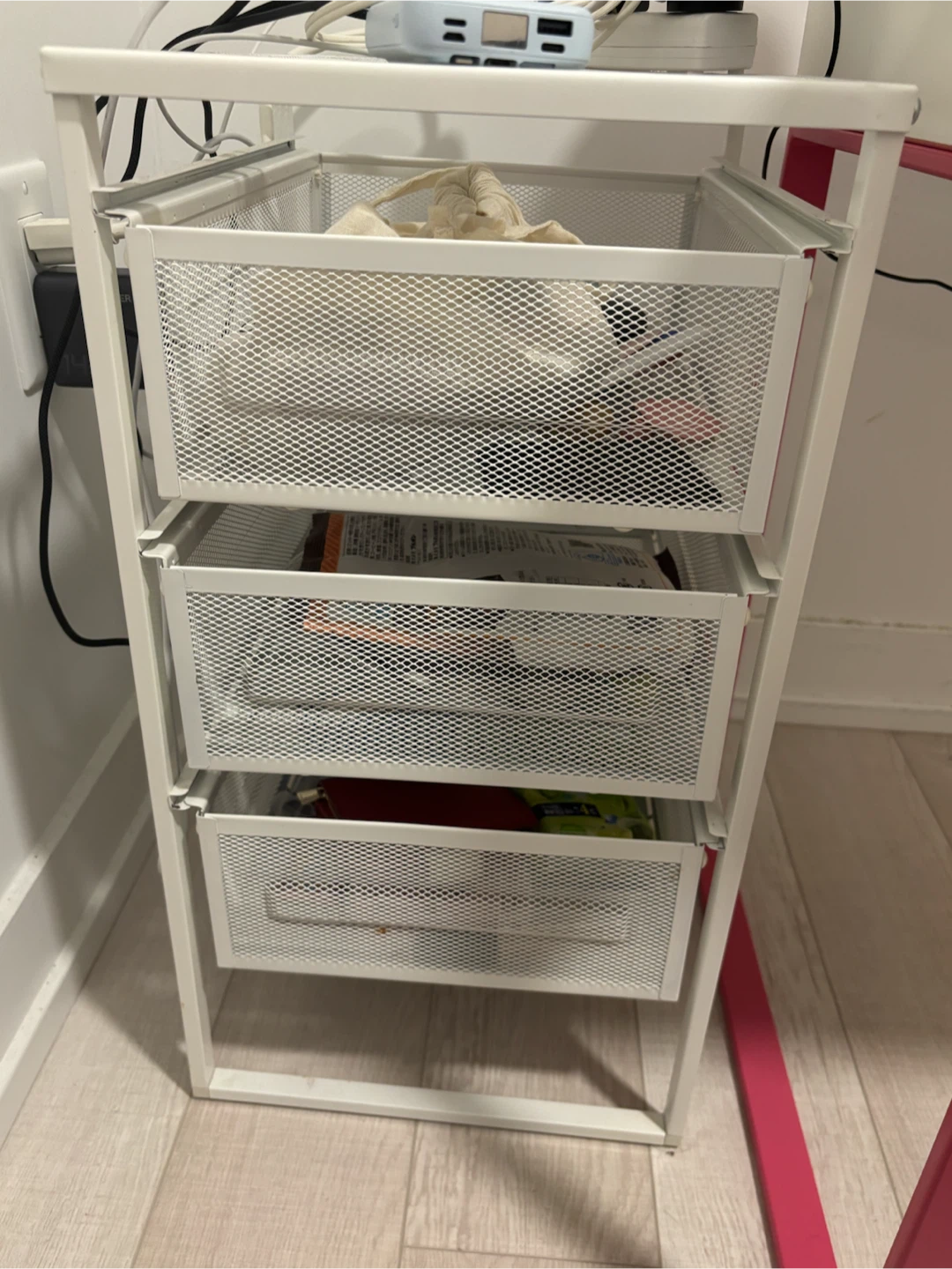 Ikea White 3-Drawer Storage Cart
