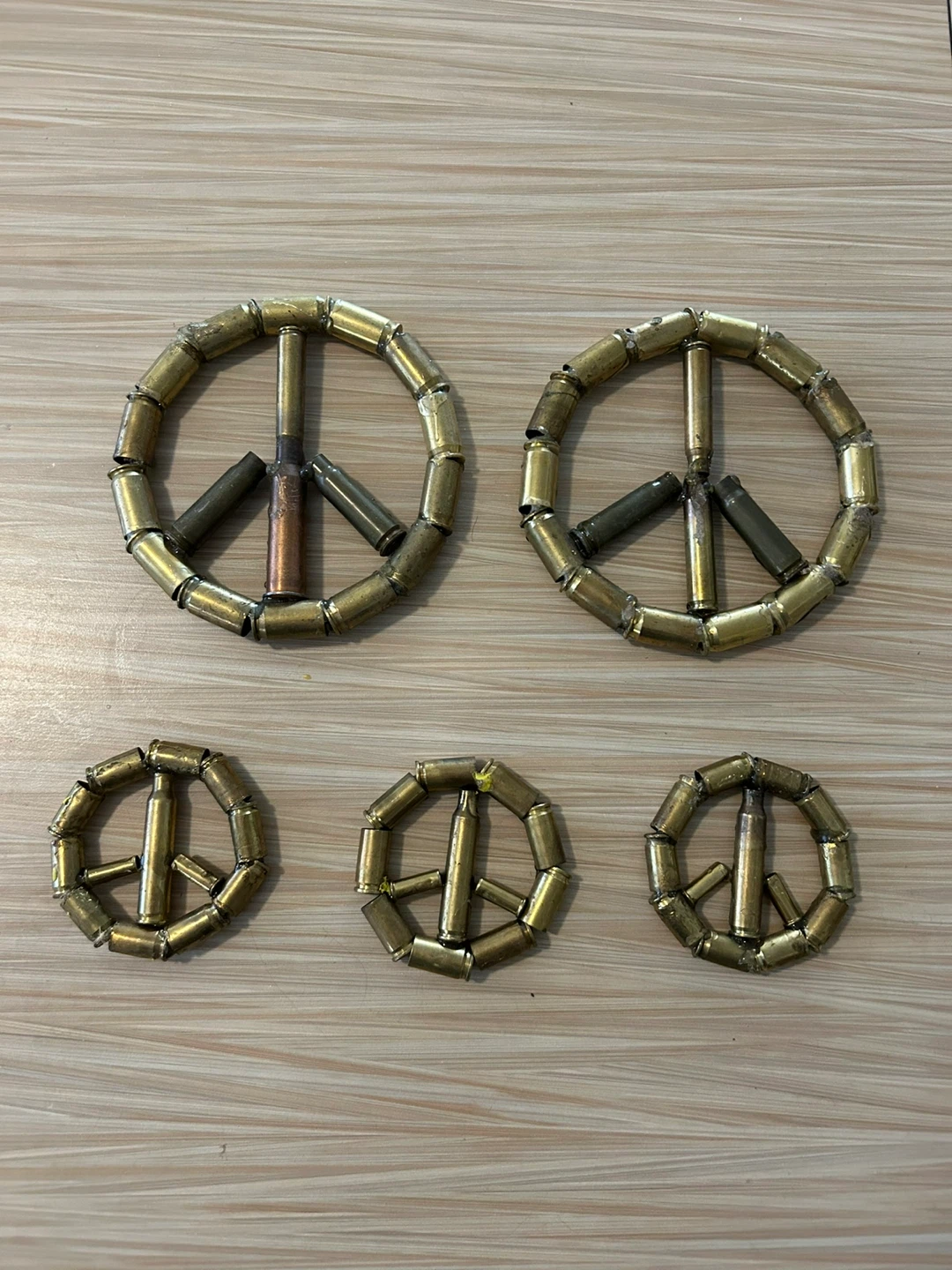 Hand-Made Bullet Peace Signs