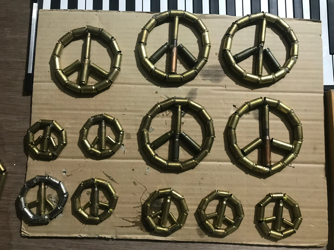 Hand-Made Bullet Peace Signs - photo 2