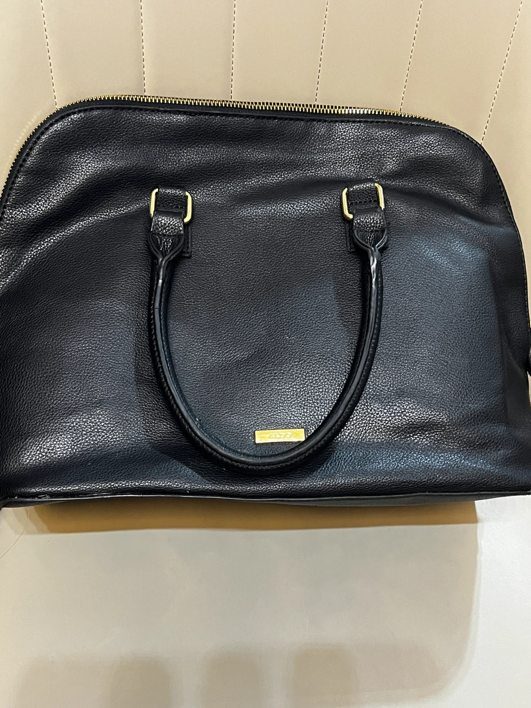 ALDO Black Faux Leather Satchel Handbag - photo 3