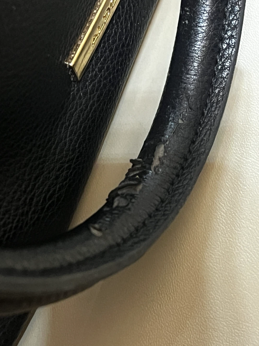ALDO Black Faux Leather Satchel Handbag - photo 5