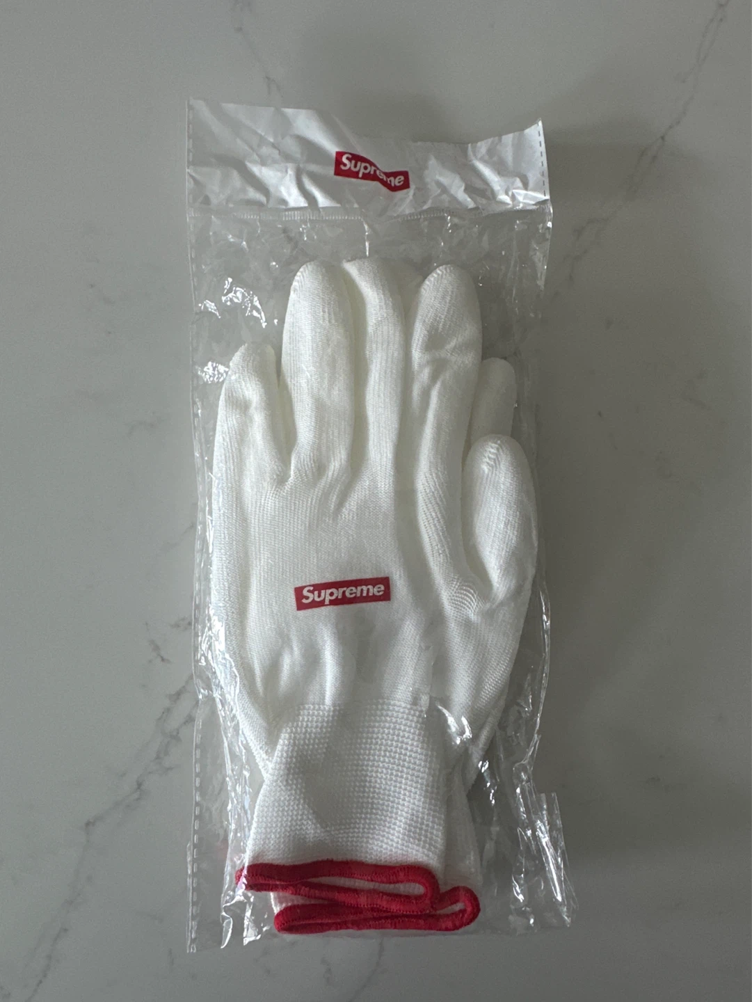 Supreme Rubberized Gloves OS White