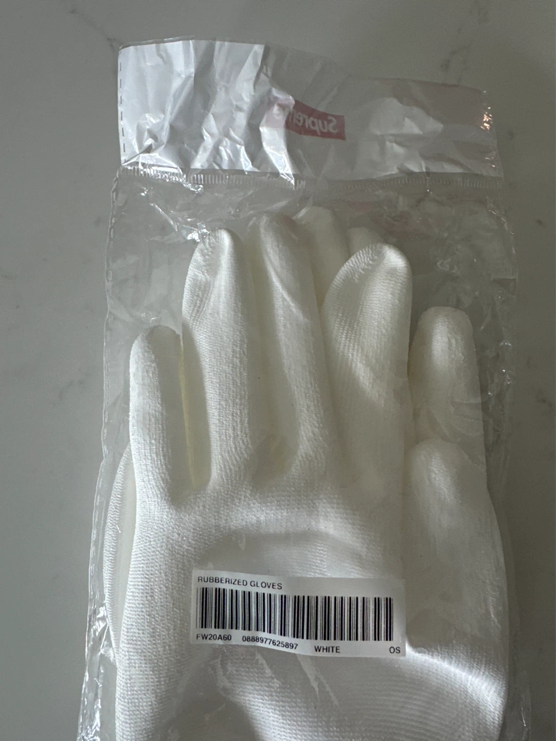 Supreme Rubberized Gloves OS White - photo 2