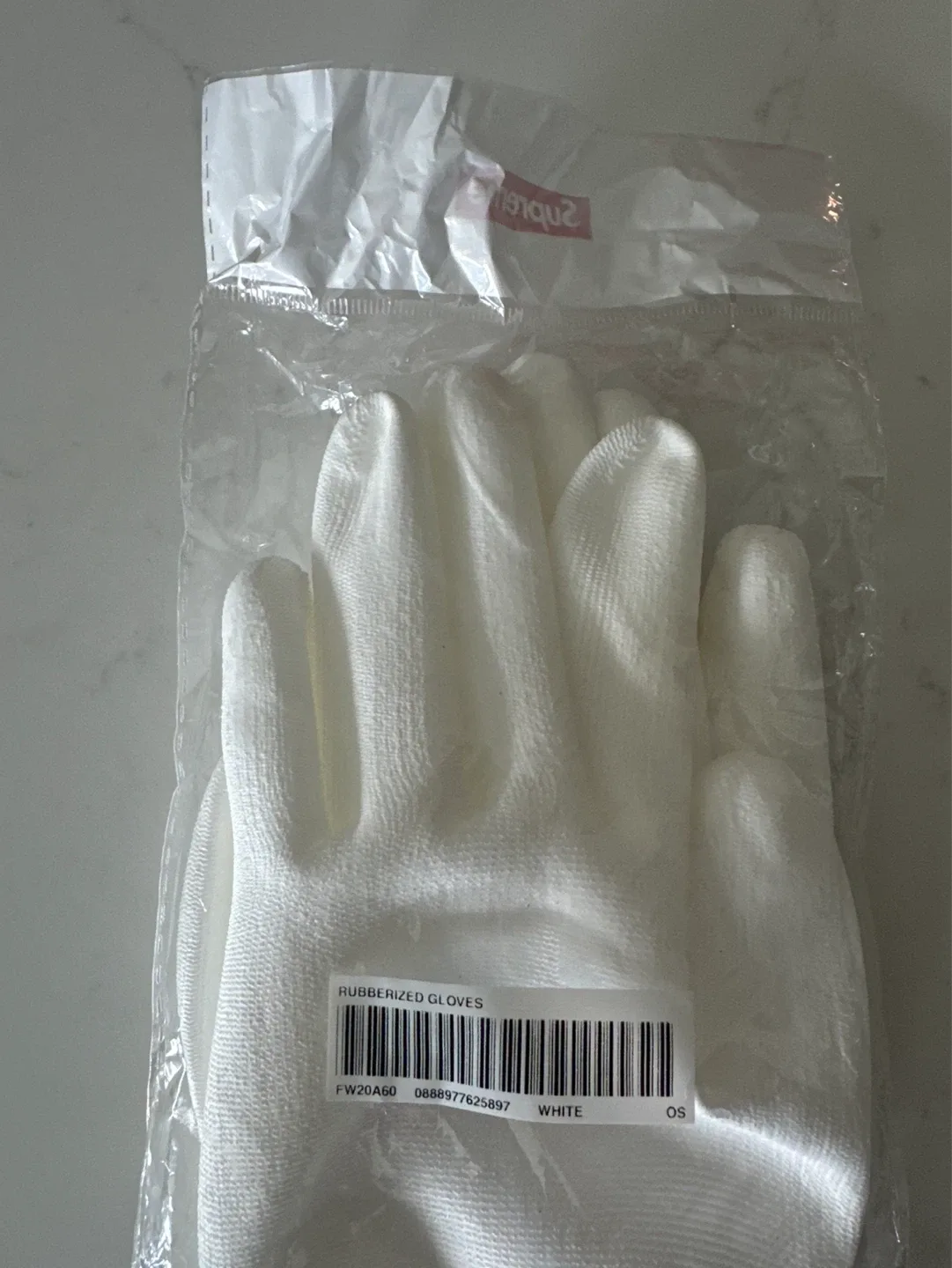Supreme Rubberized Gloves OS White - photo 2