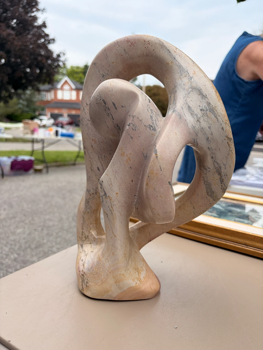 Abstract Hand-Carved Natural Stone Sculpture