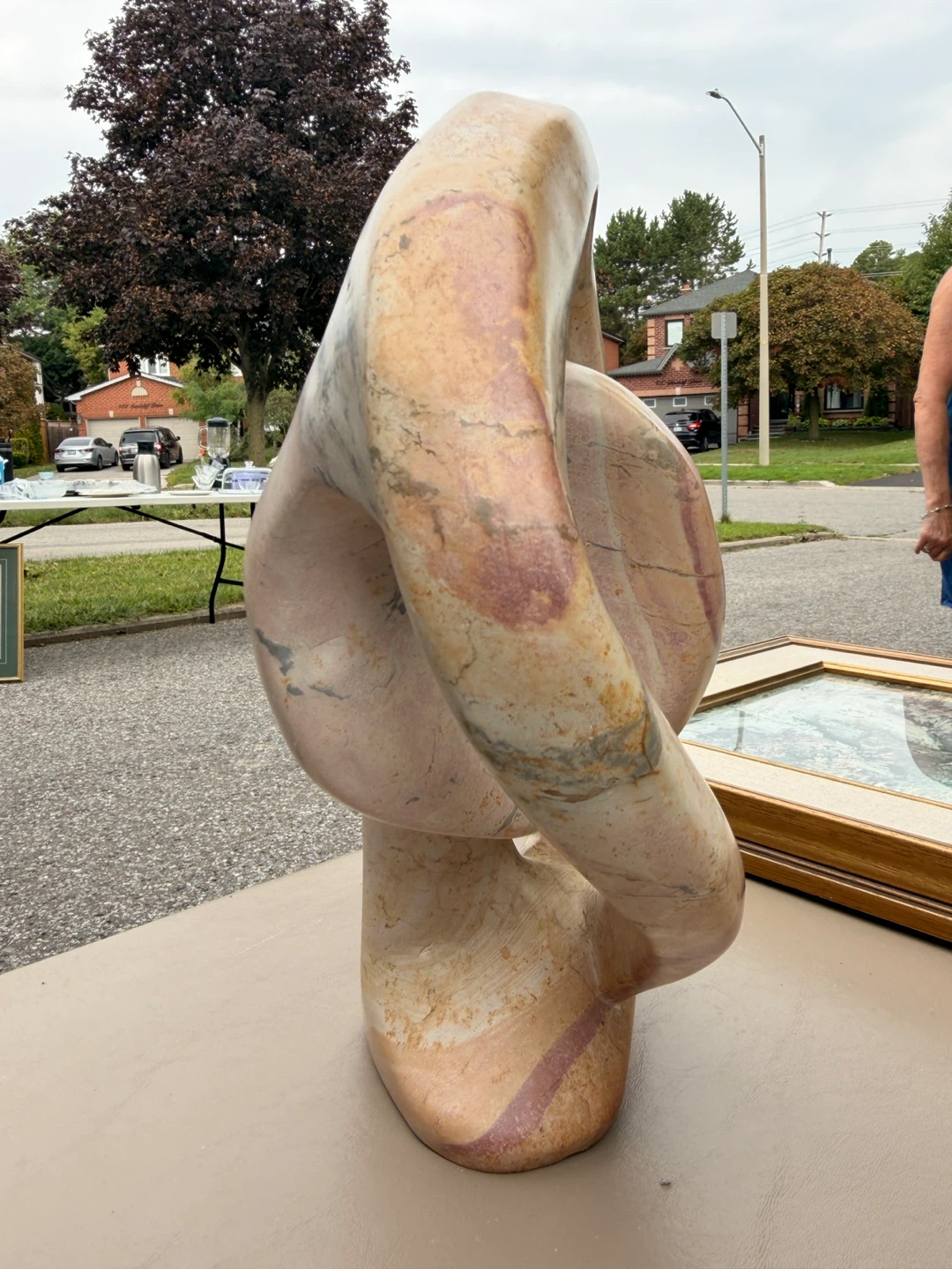 Abstract Hand-Carved Natural Stone Sculpture - photo 2