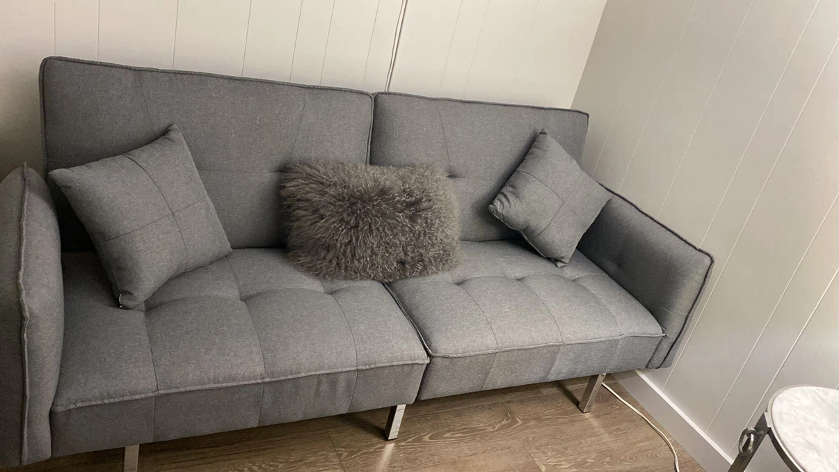 Grey Tufted Sofa Bed