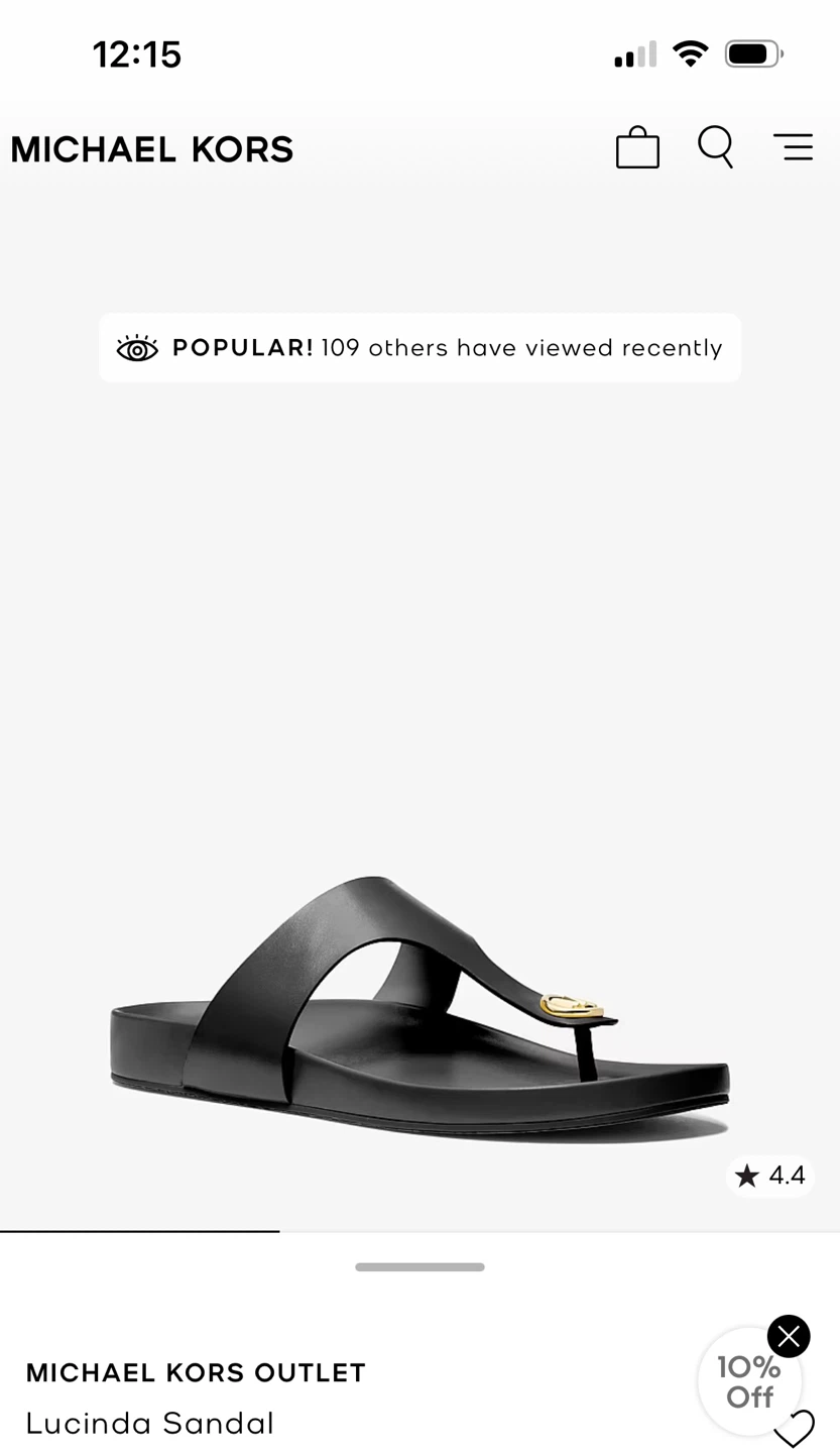 Michael Kors Black Lucinda Thong Leather Sandals Size 10 - photo 5