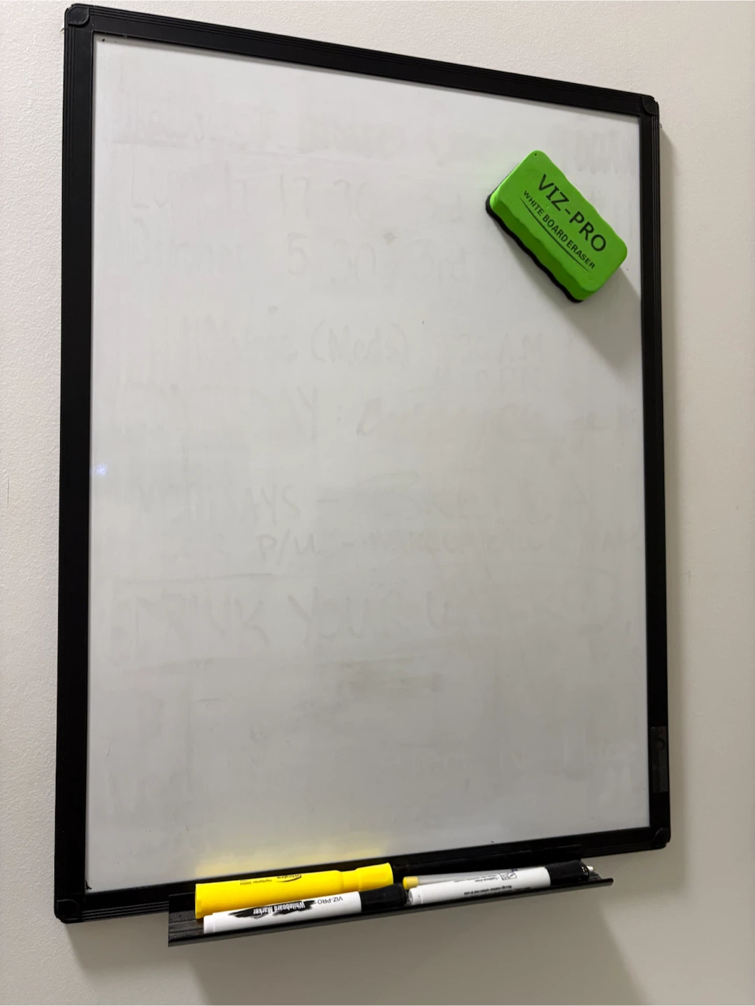 Whiteboard with Eraser and Markers