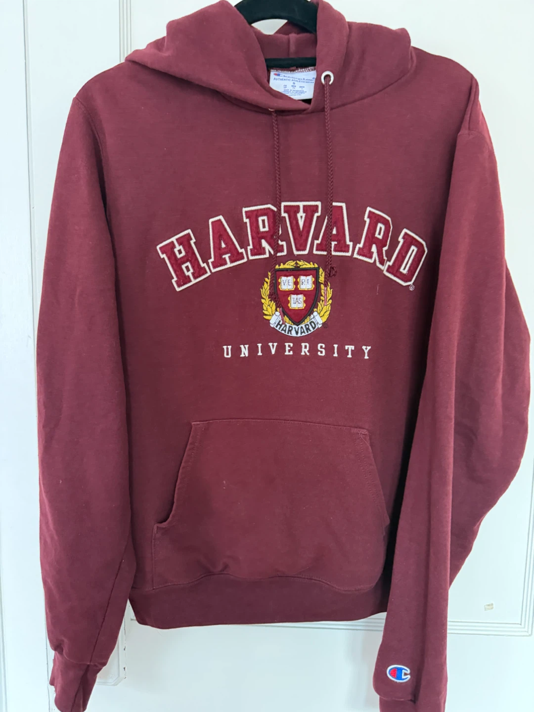 Champion Harvard University Burgundy Hoodie Size S