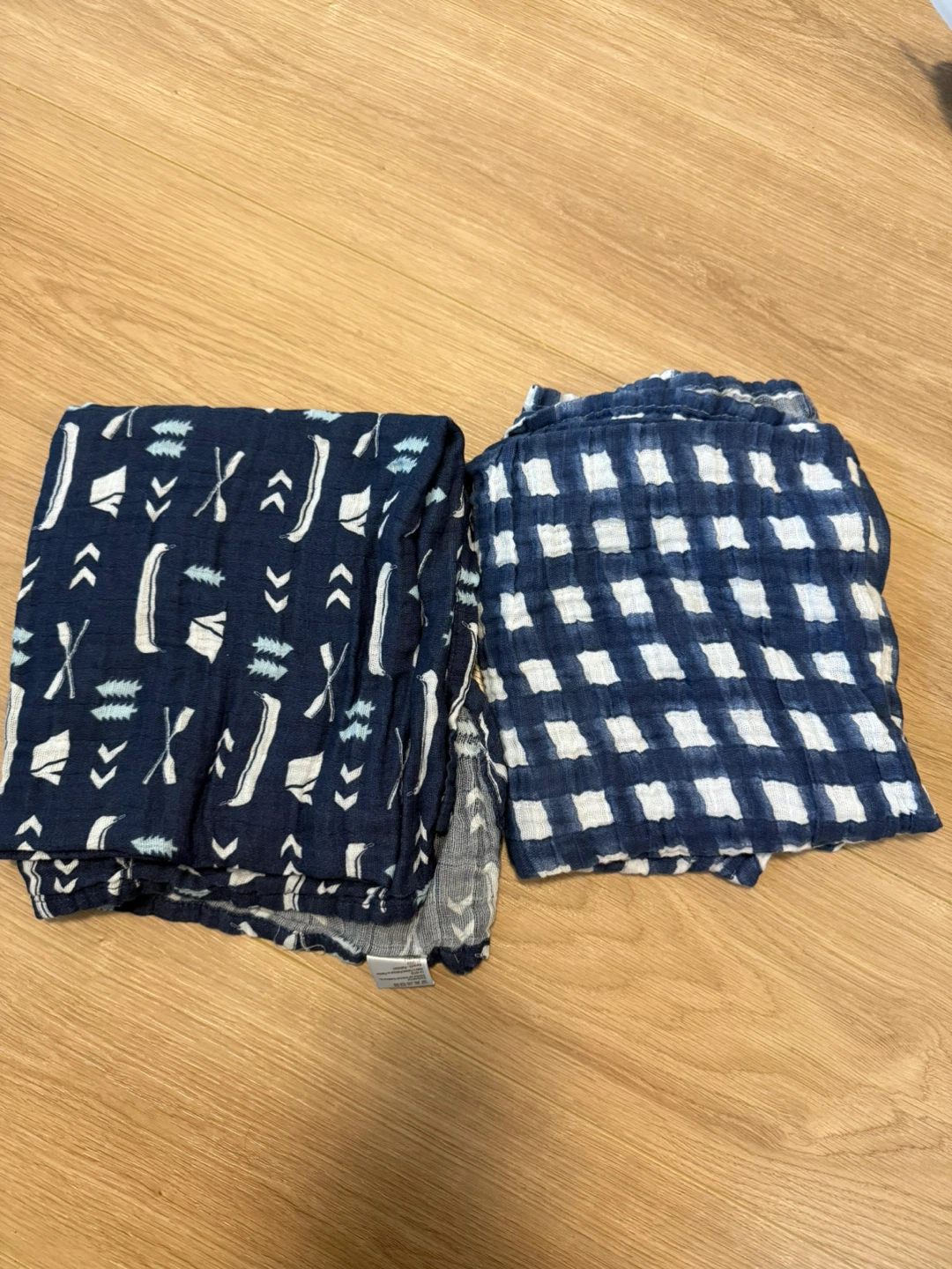 Set of 2 Muslin Swaddle Blankets