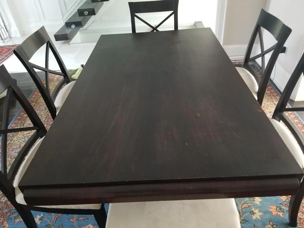 Dark Wood Dining Table and Chairs Set - photo 3