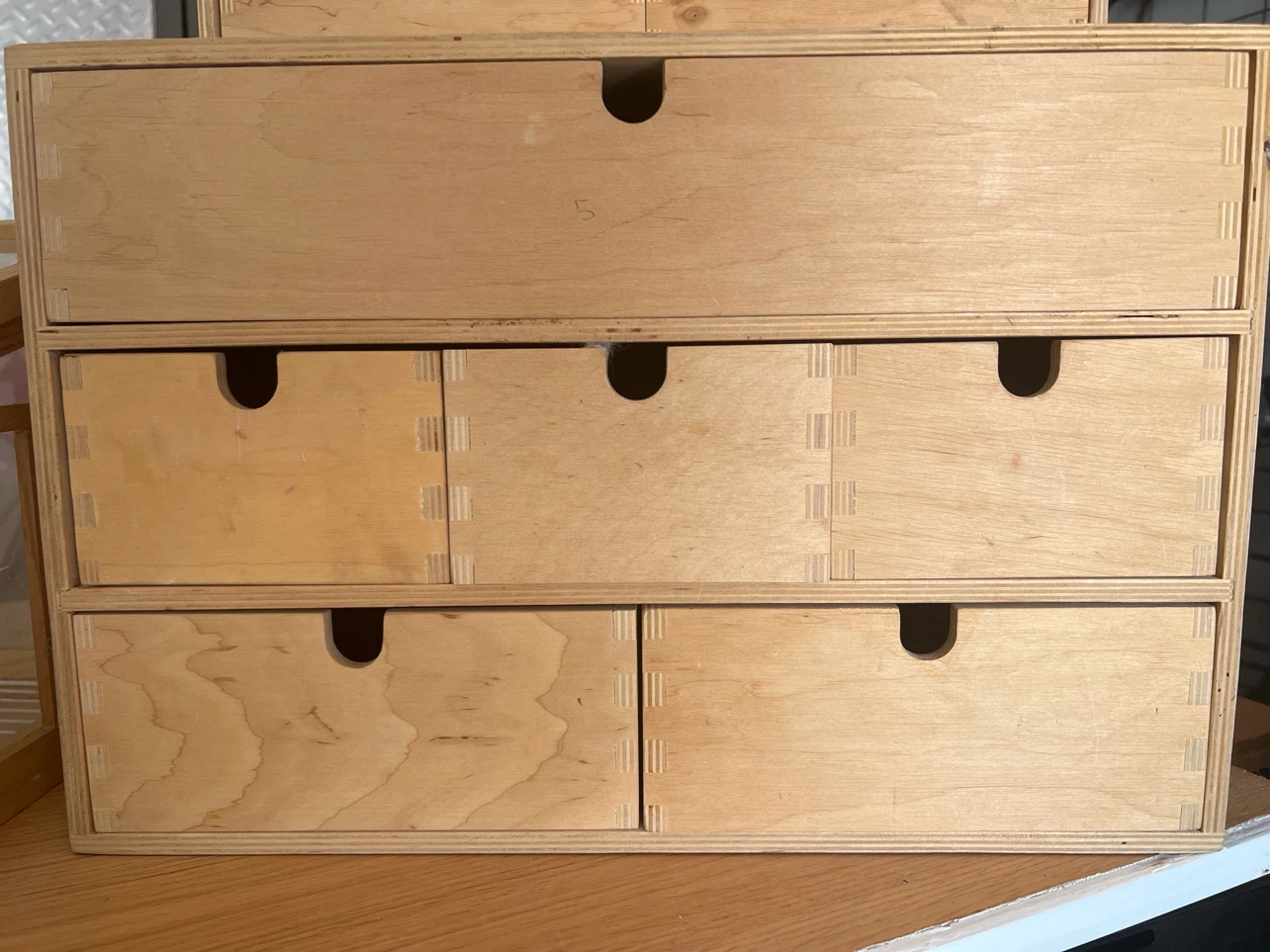 IKEA MOPPE birch plywood mini chest of drawers
