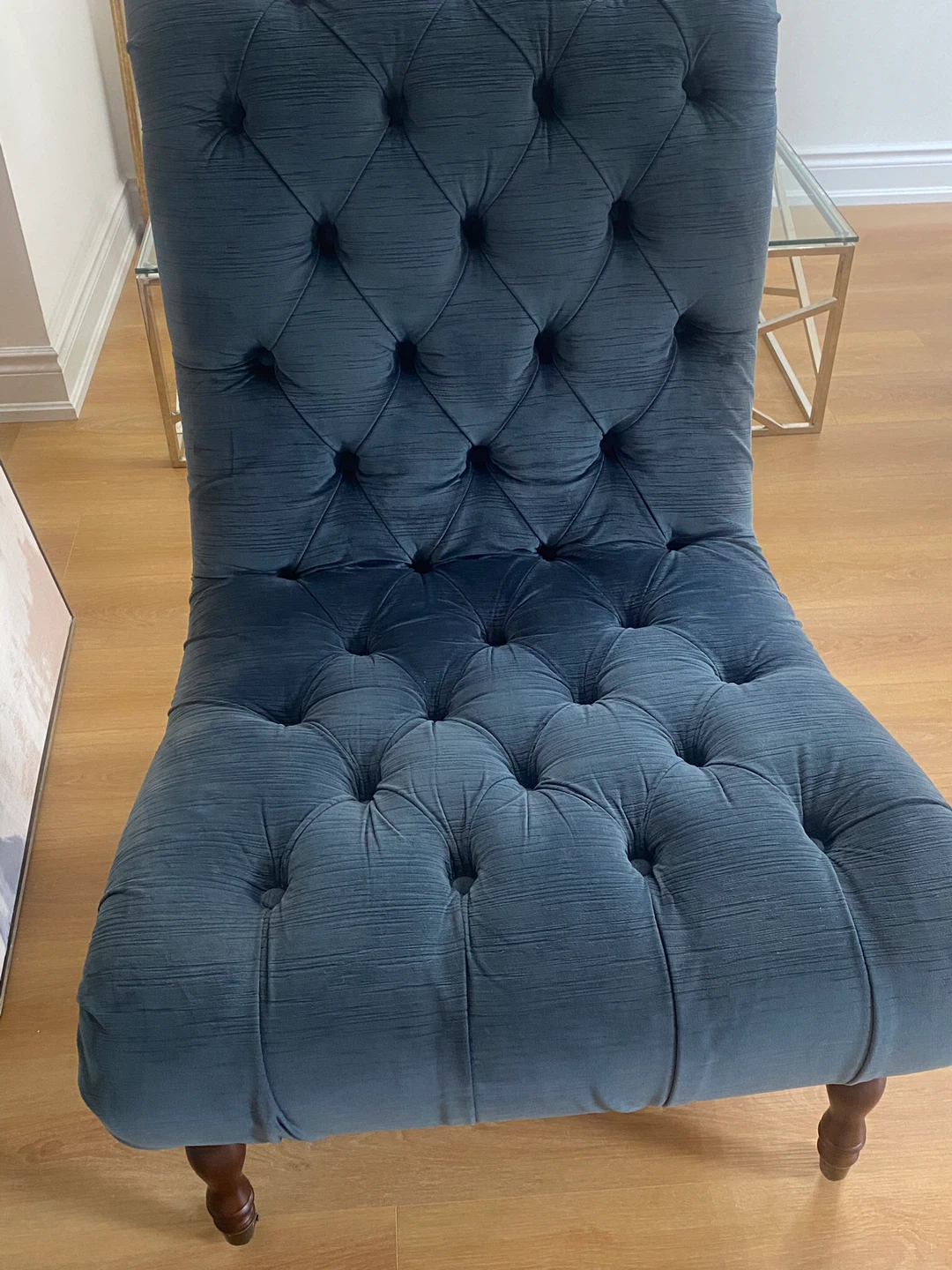 Blue Tufted Accent Chair - photo 2