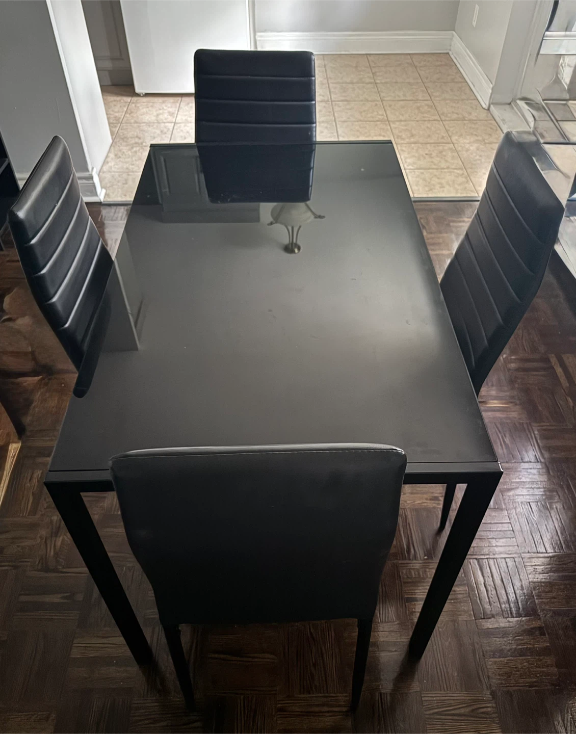 Black Dining Table with 4 Chairs