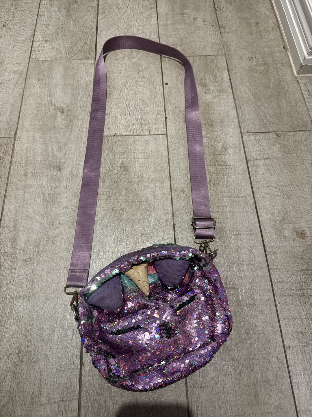 Purple sparkly handbag 💜